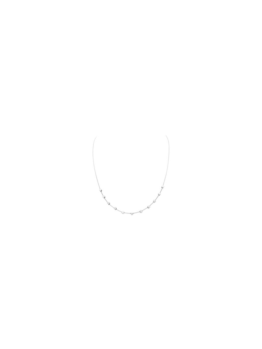 Zilverkleurige halsketting platte schakels Les Cordes