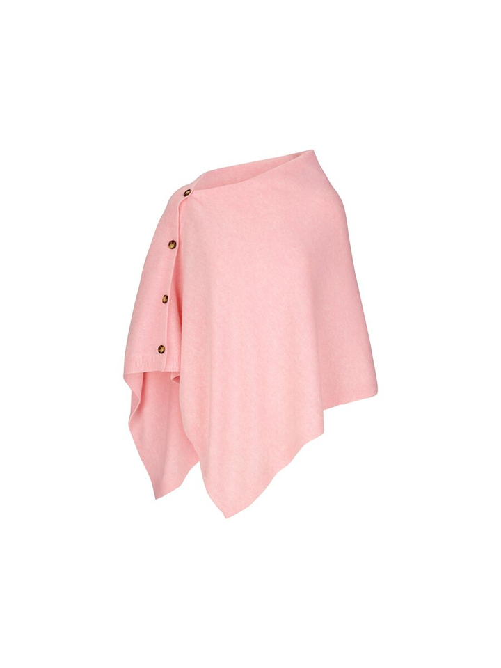 Roze poncho met knopen Les Cordes