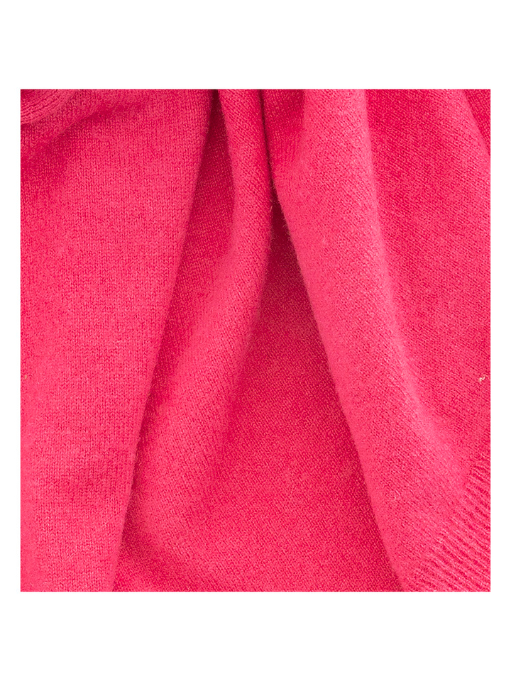 Fushia poncho in wol met knoopjes Les Cordes 