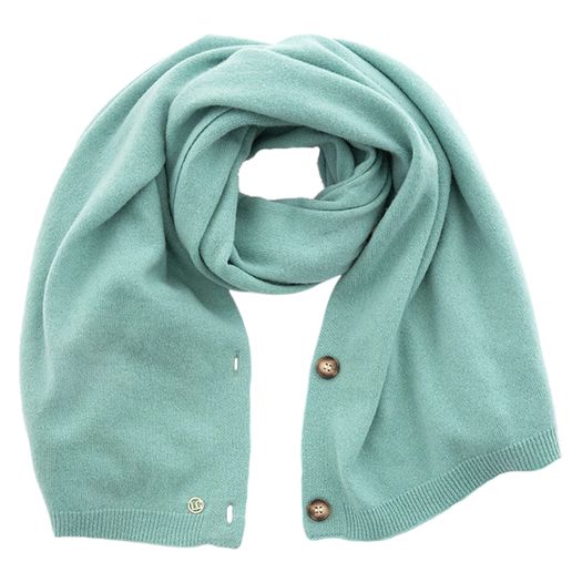 Groene poncho in wol met knopen Les Cordes