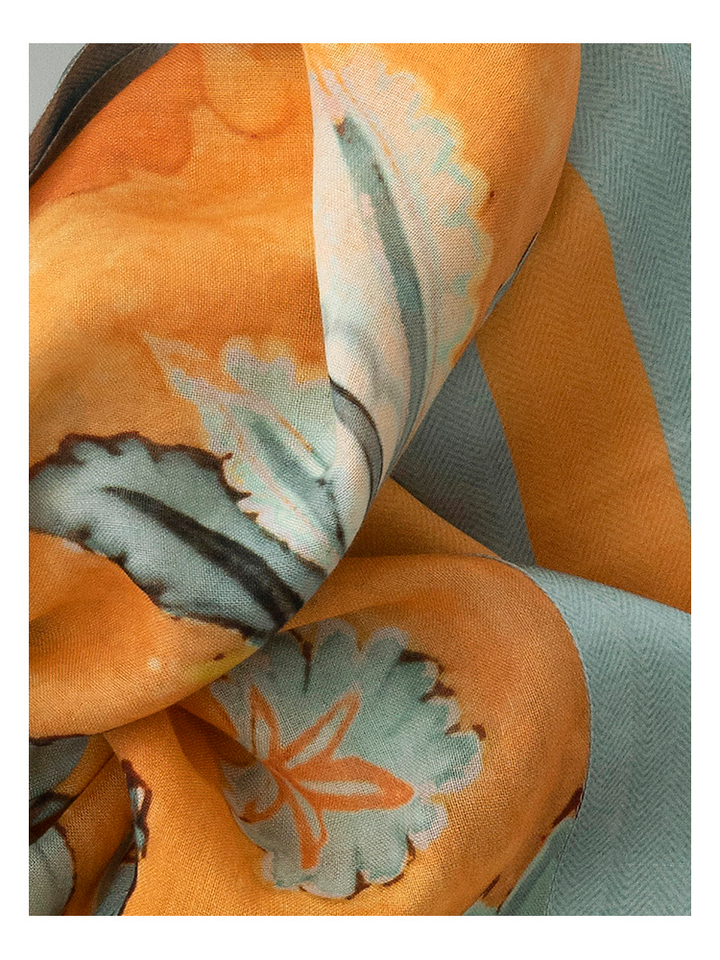 Oranje multicolor sjaal Les Cordes