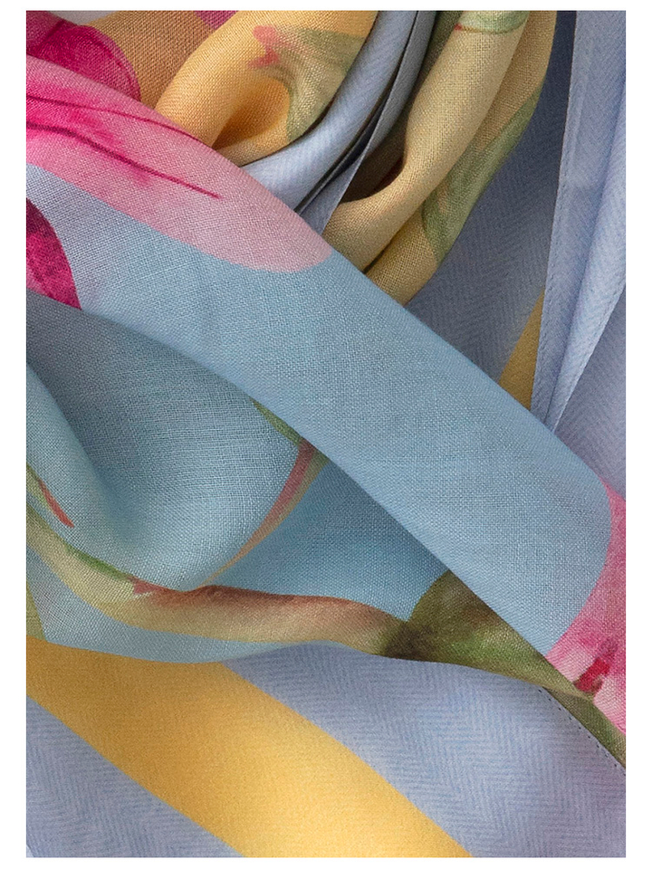 Blauw multicolor sjaal Les Cordes 