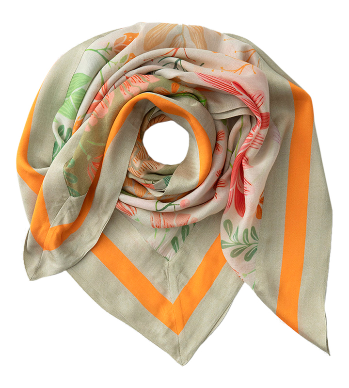 Oranje multicolor sjaal Les Cordes