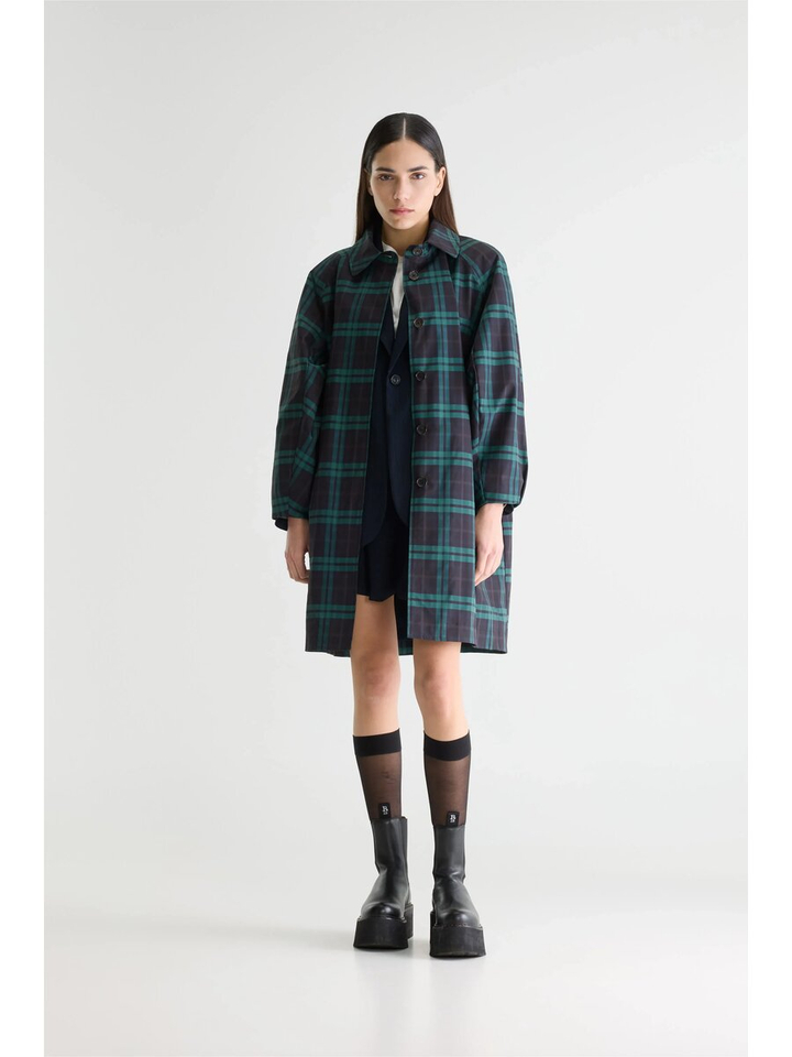 Blauwe groene geruite jas Bellerose