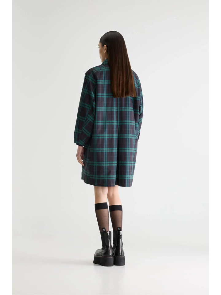 Blauwe groene geruite jas Bellerose