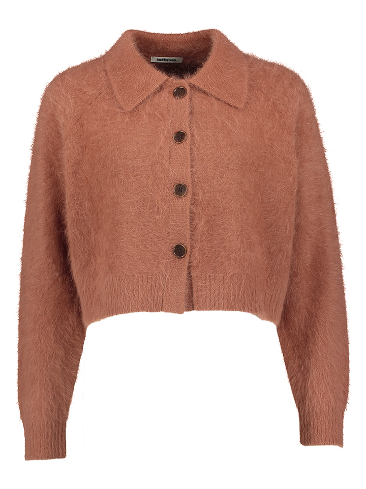 Roestkleurige korte cardigan met knopen Datco Bellerose