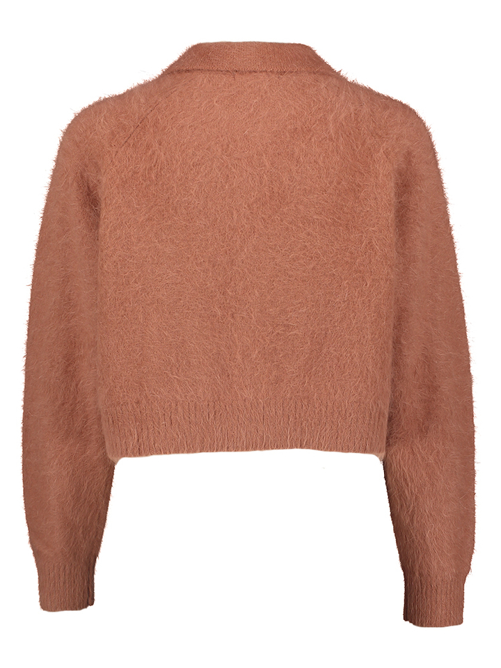 Roestkleurige korte cardigan met knopen Datco Bellerose