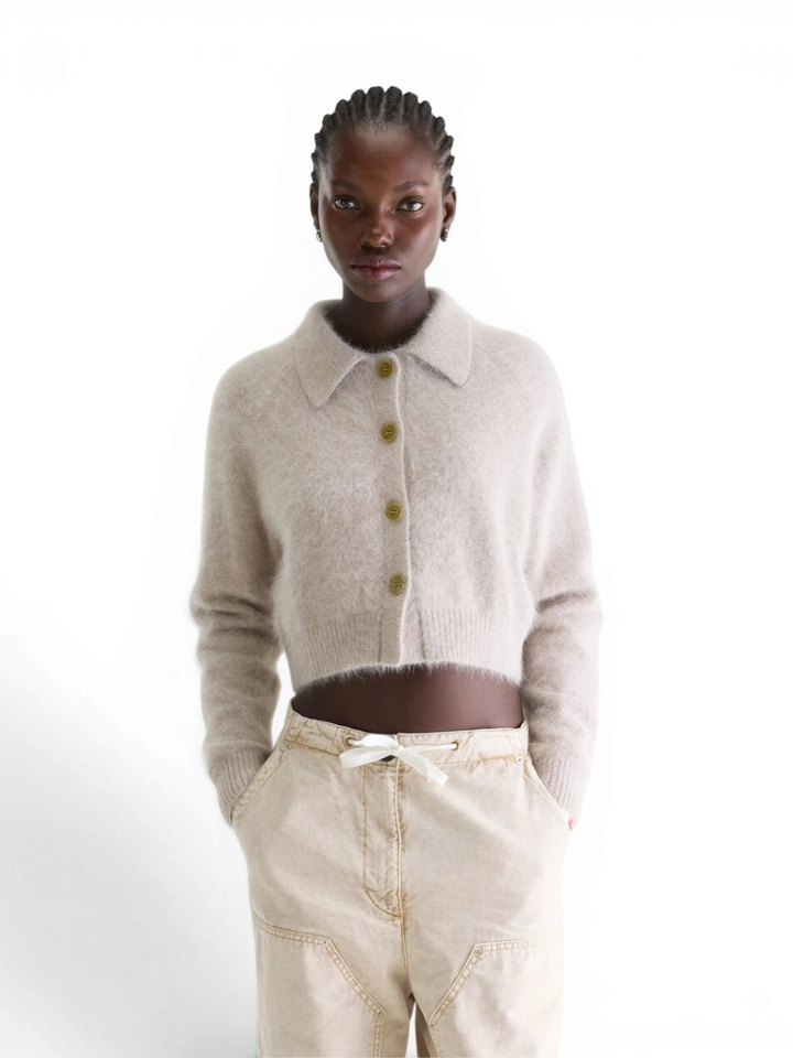 Grijze wollen cardigan Datco Bellerose