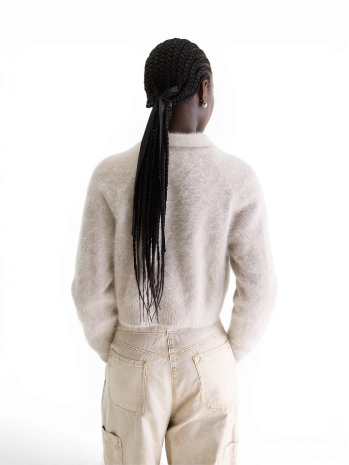 Grijze wollen cardigan Datco Bellerose