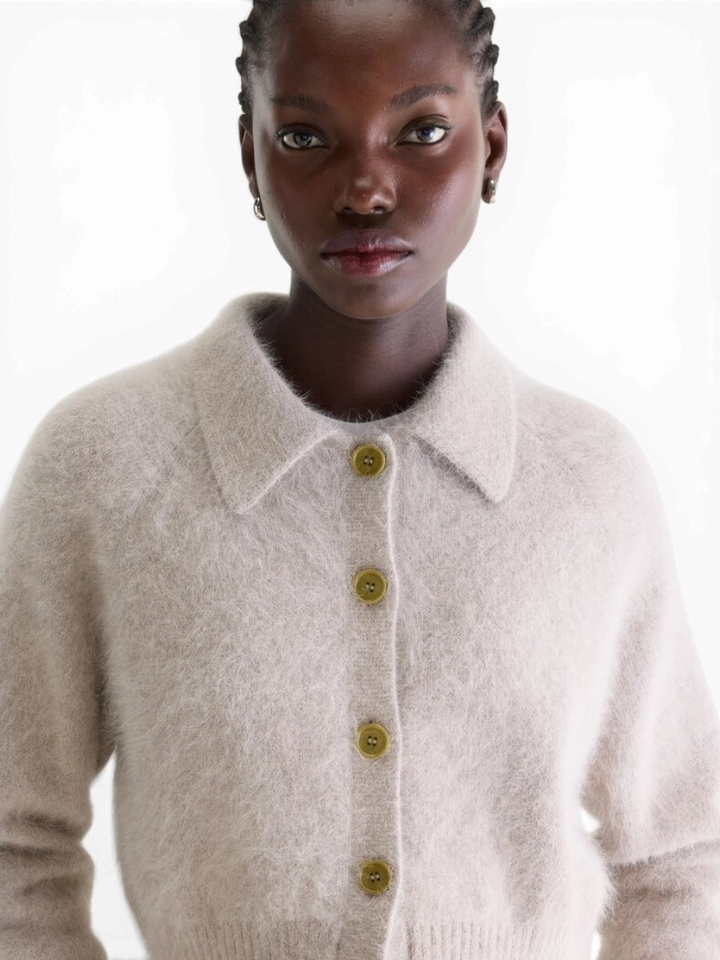Grijze wollen cardigan Datco Bellerose
