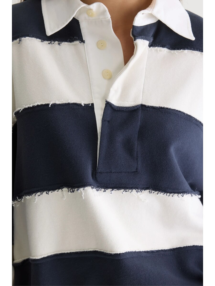 Blauw ecru gestreepte sweater Furen Bellerose