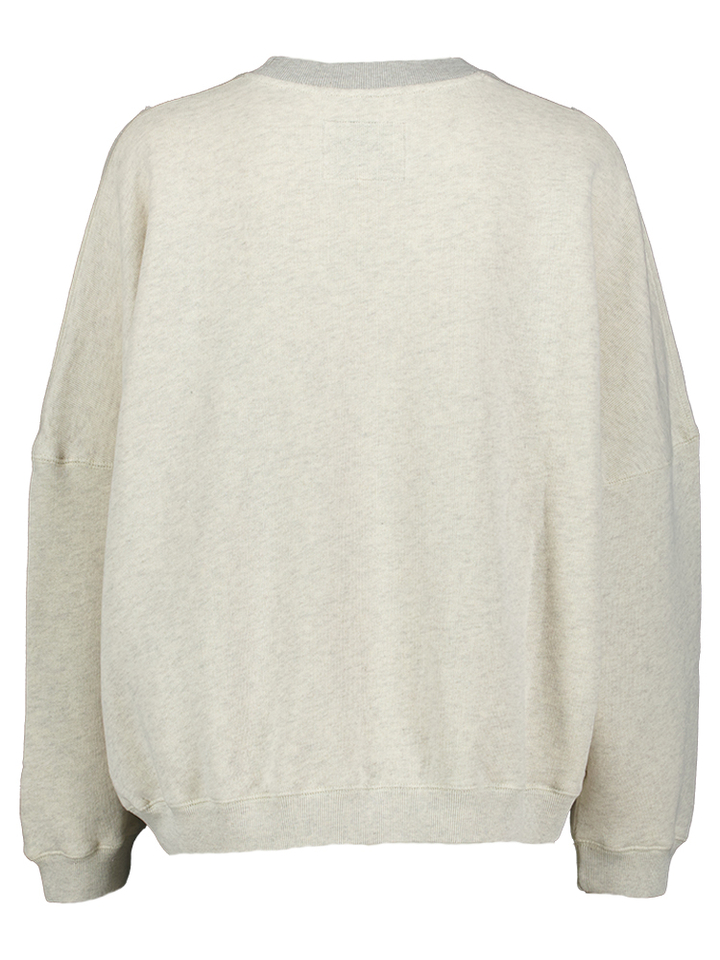 Beige oversized sweater met rood bruine print Flipa Bellerose