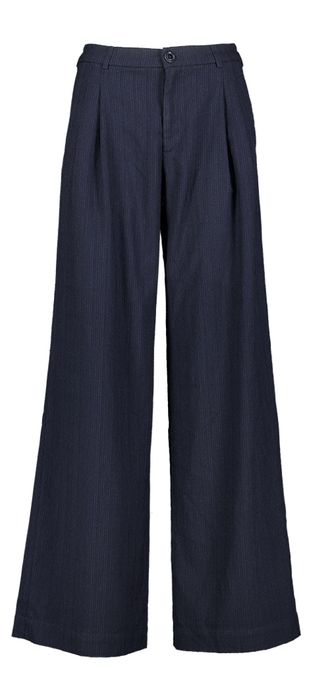 Blauwe flare broek met streep Volkert Bellerose