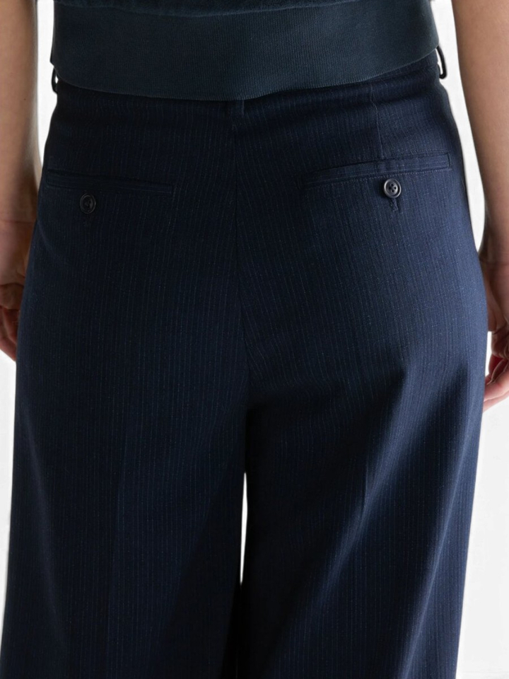 Blauwe flare broek met streep Volkert Bellerose