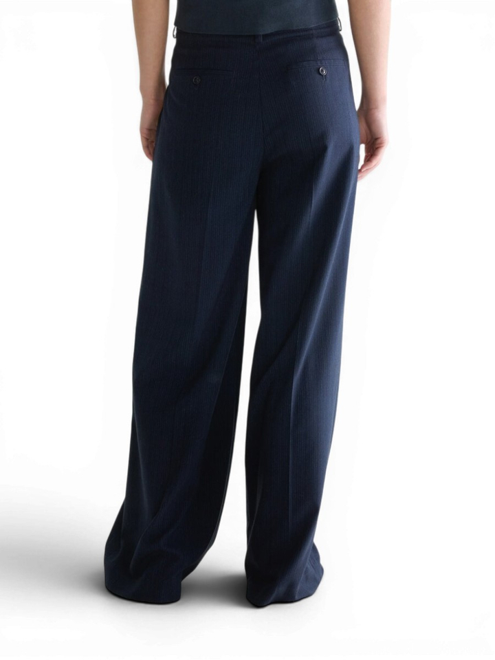 Blauwe flare broek met streep Volkert Bellerose