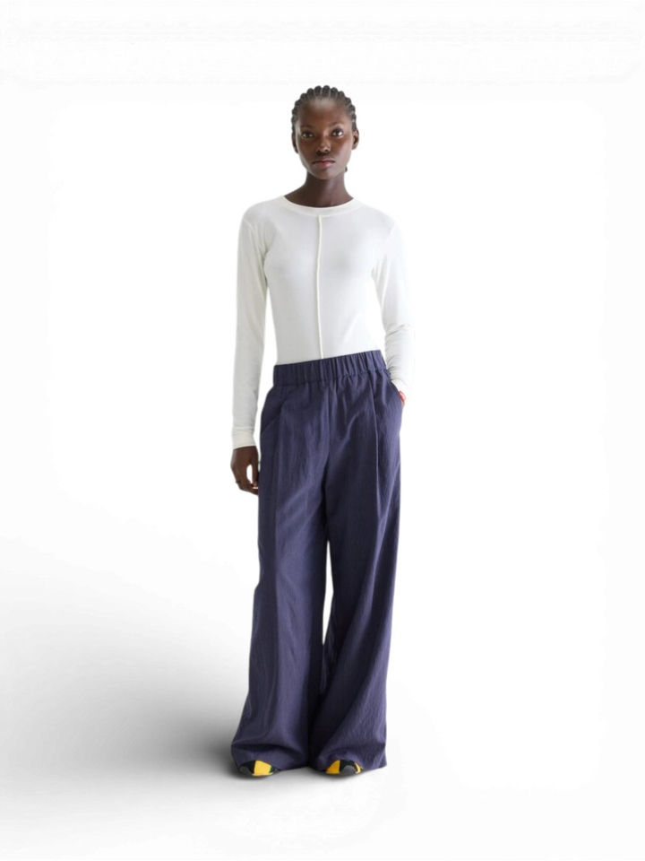 Blauwe broek met frijne krijtstreep Bellerose