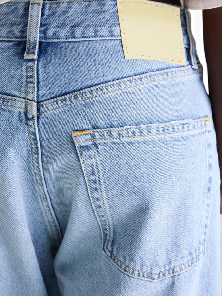 Blauwe loose fit jeans met boord Kurt Bellerose