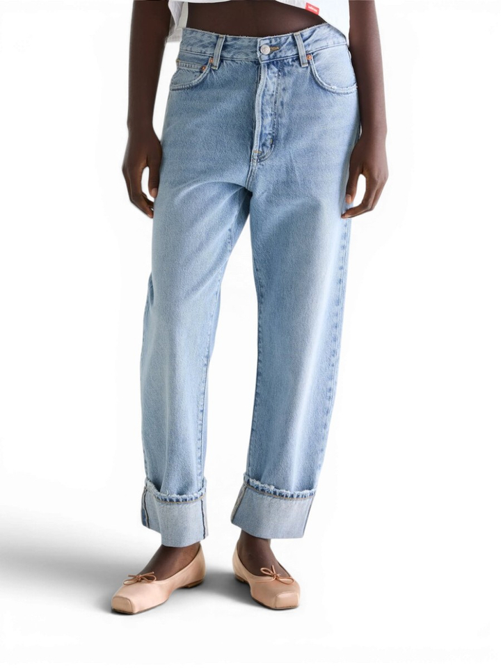 Blauwe loose fit jeans met boord Kurt Bellerose