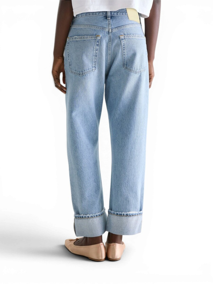 Blauwe loose fit jeans met boord Kurt Bellerose