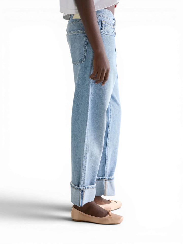 Blauwe loose fit jeans met boord Kurt Bellerose