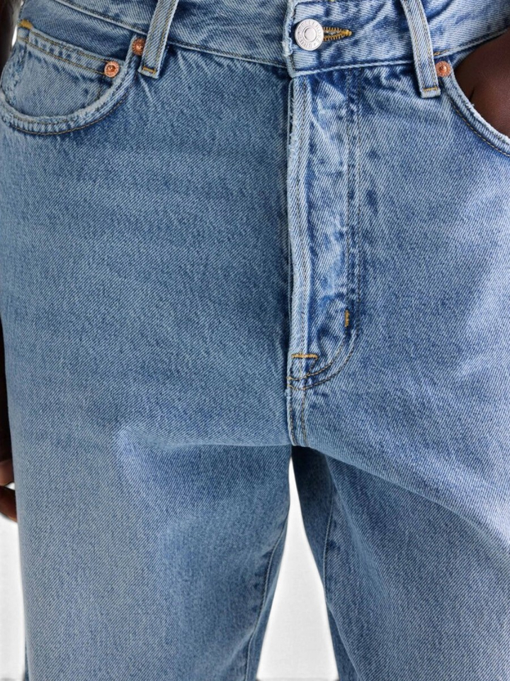 Blauwe loose fit jeans met boord Kurt Bellerose