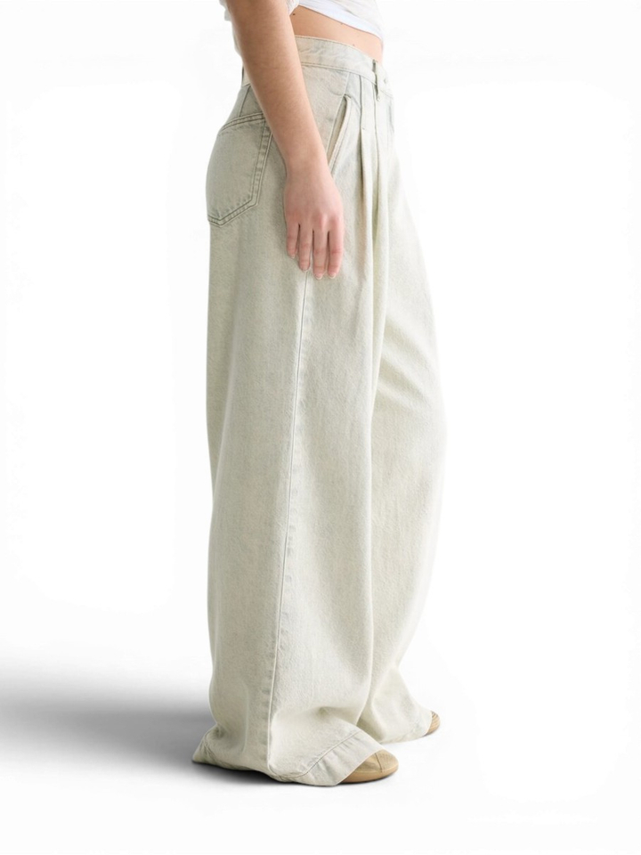 lichtgroene loose fitted jeans Pops Bellerose 