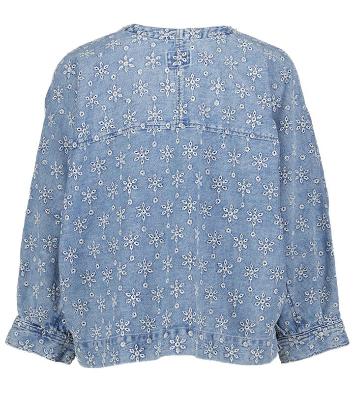Blauwe jeans jas met broderie Pinda Bellerose