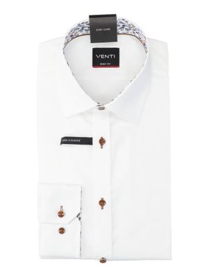 Wit katoenen hemd (regular fit) met lange mouwen Venti