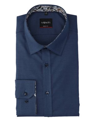 Blauw katoenen hemd (regular fit) met lange mouwen Venti