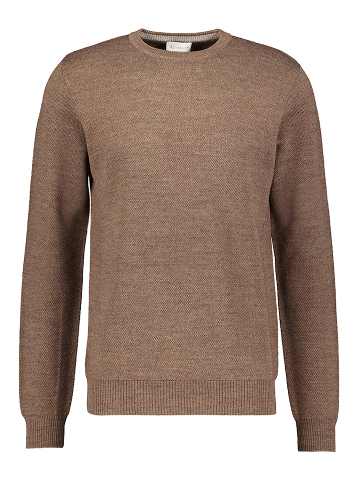 Bruine trui in merino wol Altobello 