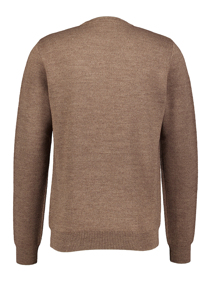 Bruine trui in merino wol Altobello 