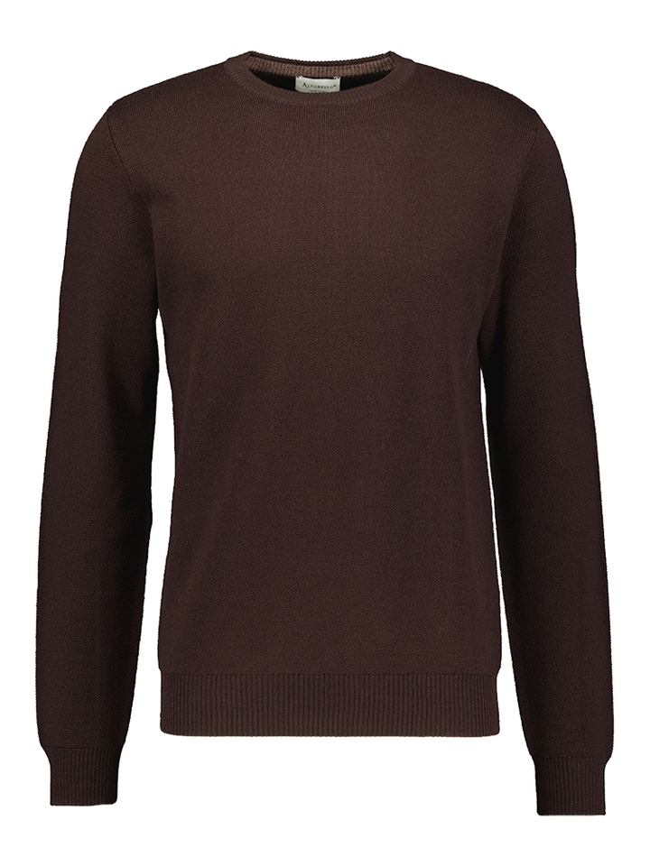 Bruine trui in merino wol Altobello