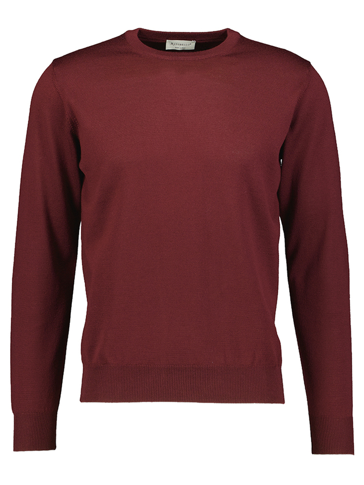 Bordeaux kleurige pull met detail aan de elleboog Altobello