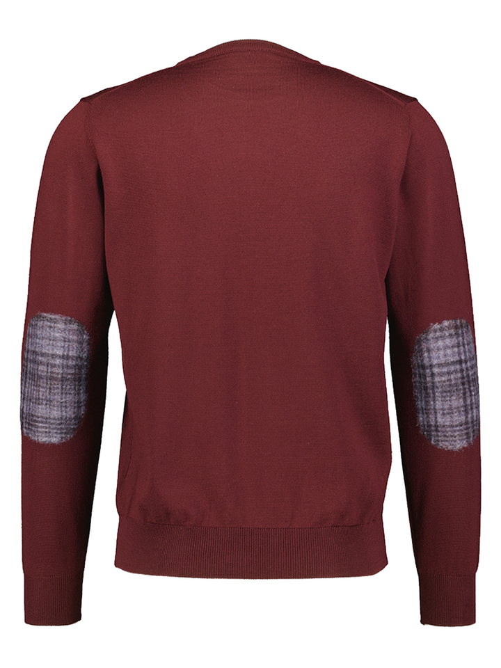 Bordeaux kleurige pull met detail aan de elleboog Altobello