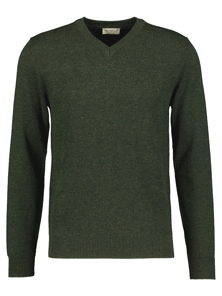 Groene trui met fijn ruit motief Altobello