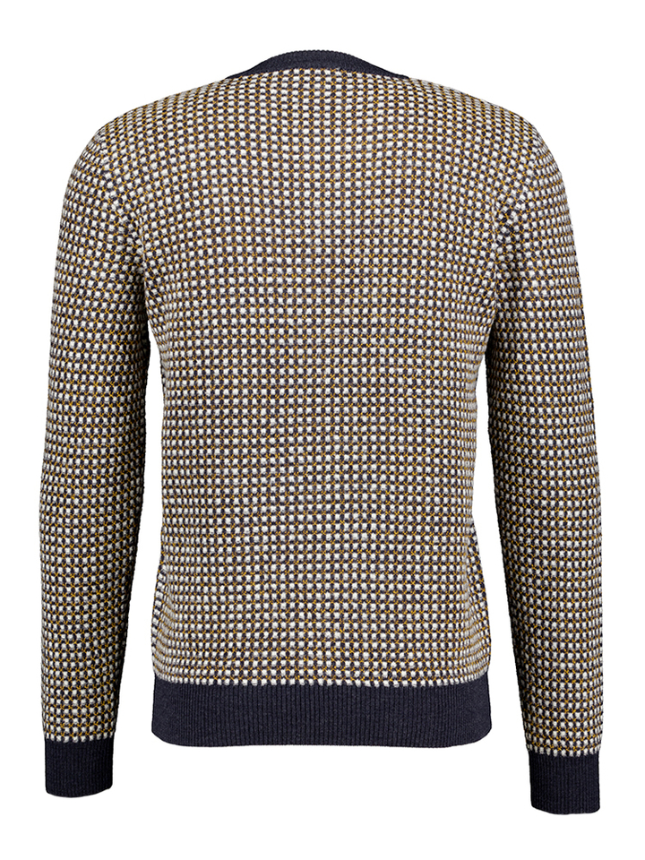 Multicolor trui met print in merino wol Altobello