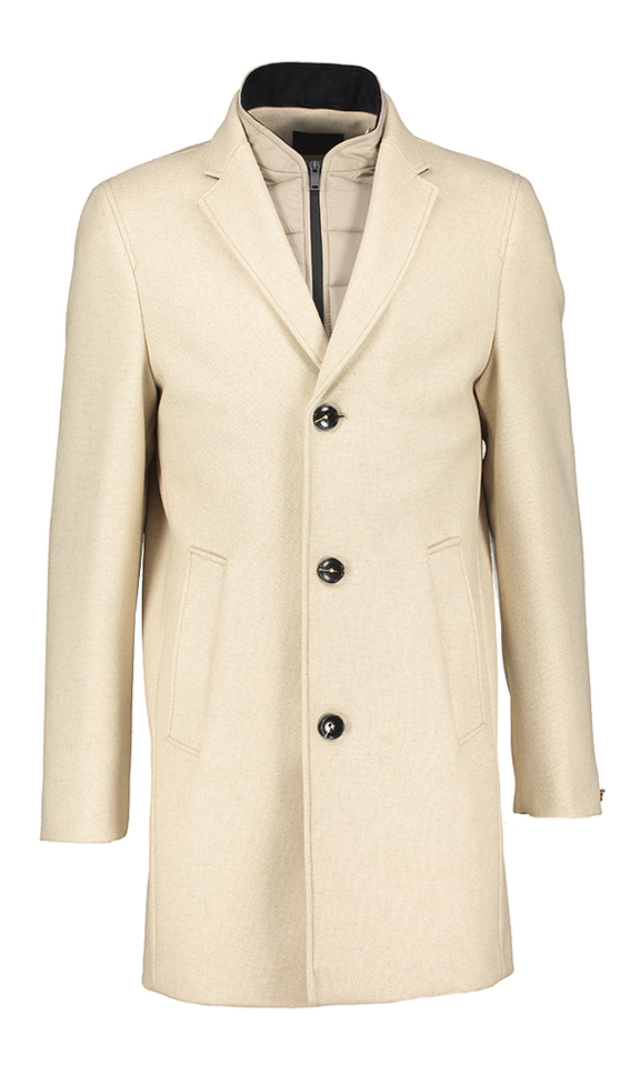 Beige mantel met afneembare binnenkant Mario Fiorenzo