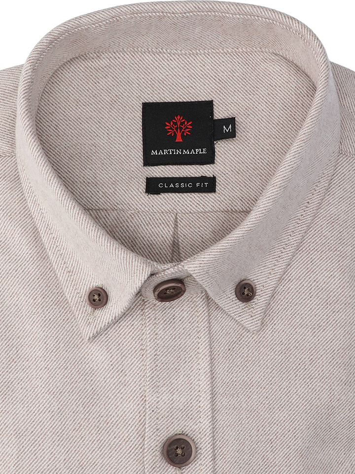 Beige katoenen hemd (regular fit) met lange mouwen Martin Maple