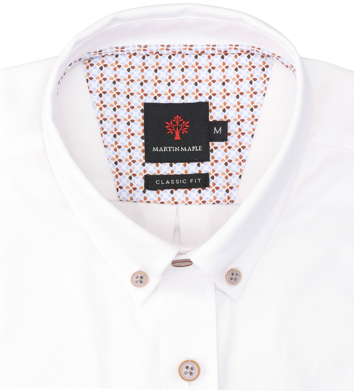 Wit katoenen hemd (regular fit) met lange mouwen Martin Maple