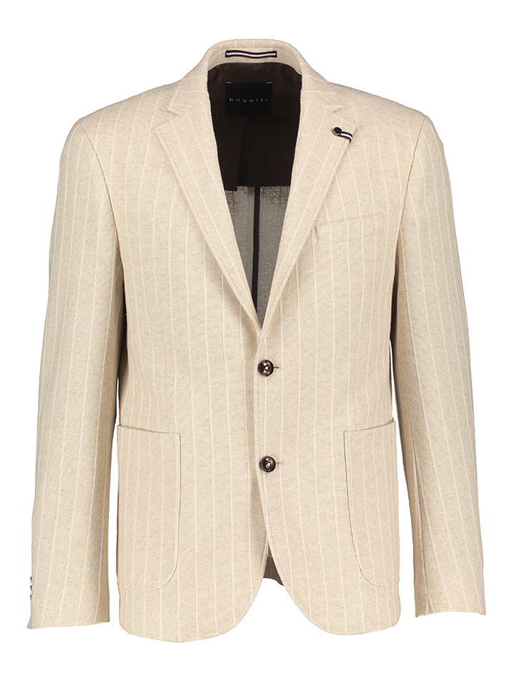 Beige ecru gestreepte blazer Bugatti 