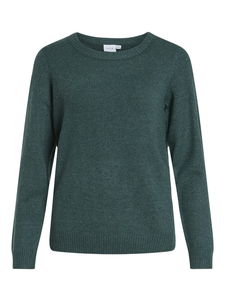 Donkergroene trui met ronde hals Viril Vila 