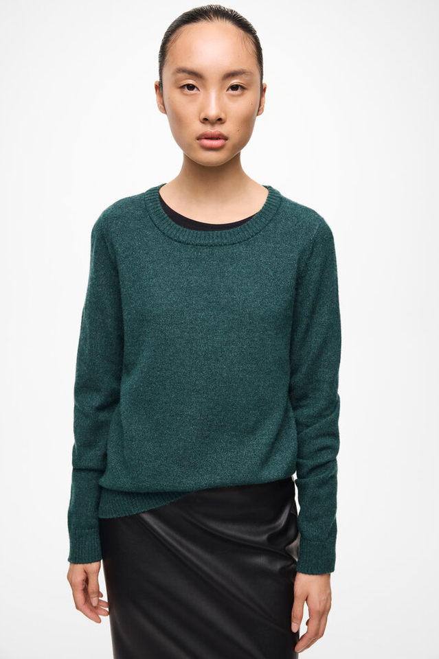 Donkergroene trui met ronde hals Viril Vila 