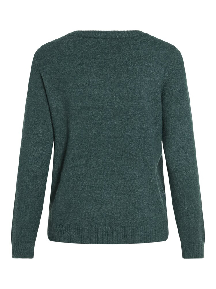 Donkergroene trui met ronde hals Viril Vila 