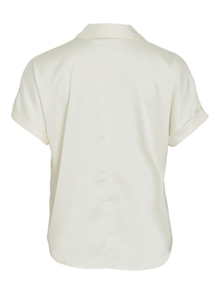 Parelmoerkleurige blouse met korte mouwen Vienna Vila