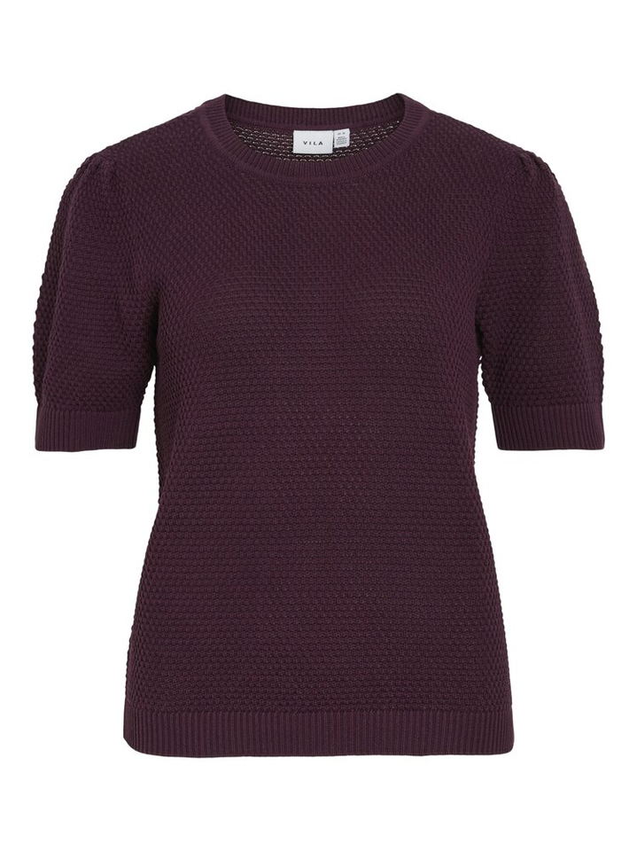 Bordeaux pull met korte mouwen Vidalo Vila