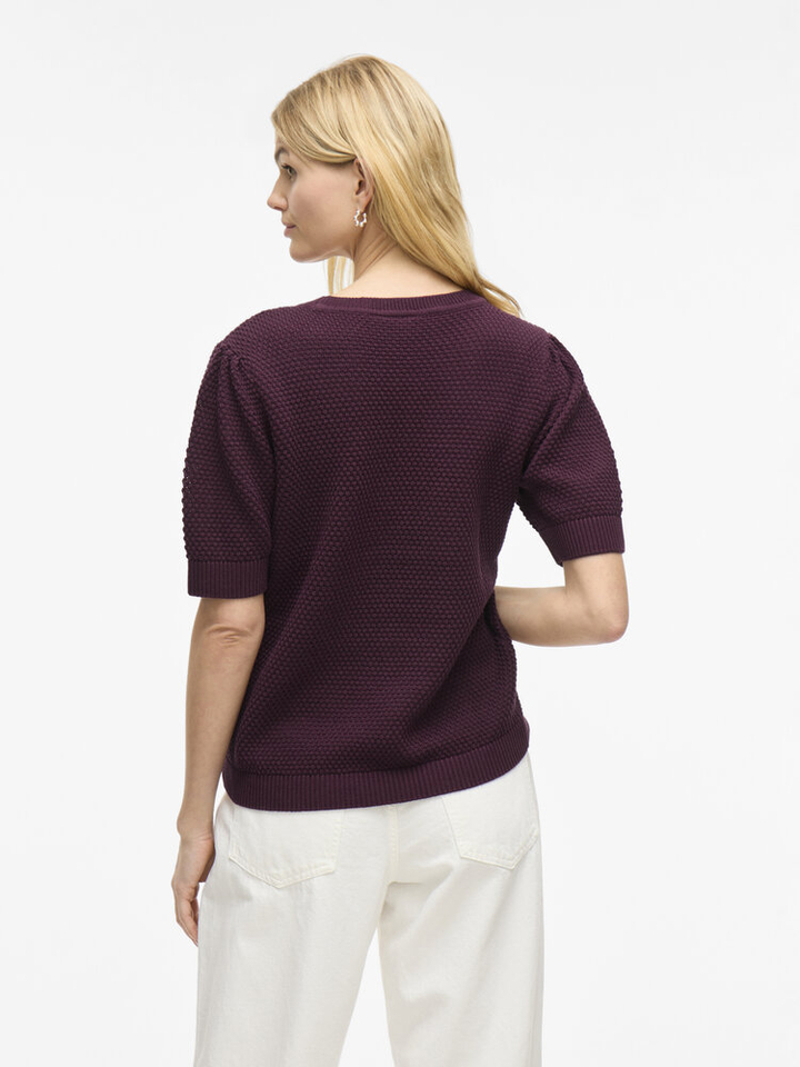 Bordeaux pull met korte mouwen Vidalo Vila