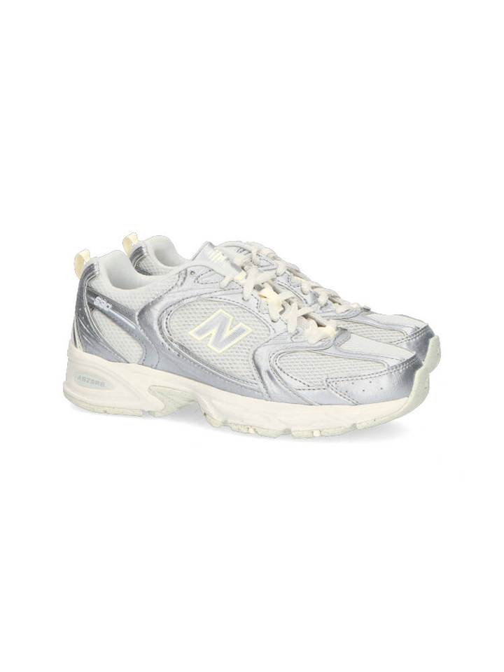 Zilver mettalic lage sneakers New Balance 
