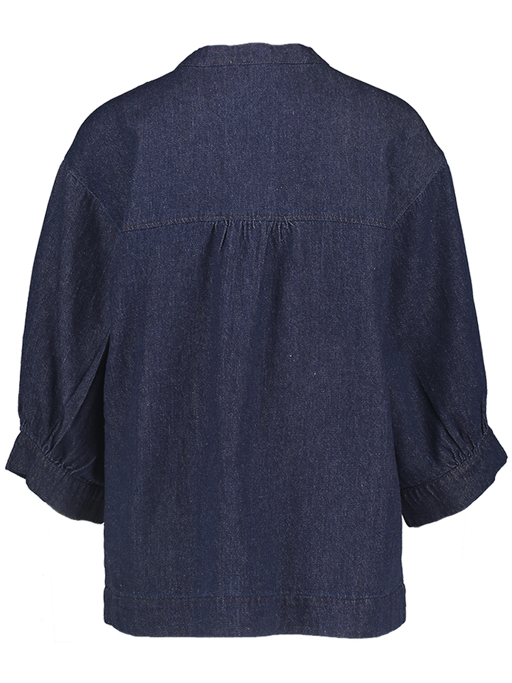 Blauwe jeansbloes met 3/4 mouw Soaked In Luxury 
