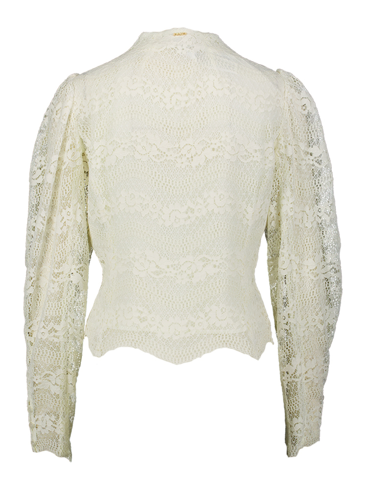 Witte korte bloes in kant Twinset 