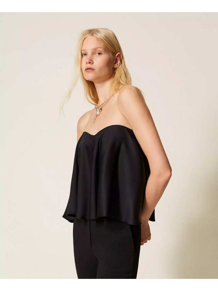 Zwarte bustier top a-lijn Twinset Milano